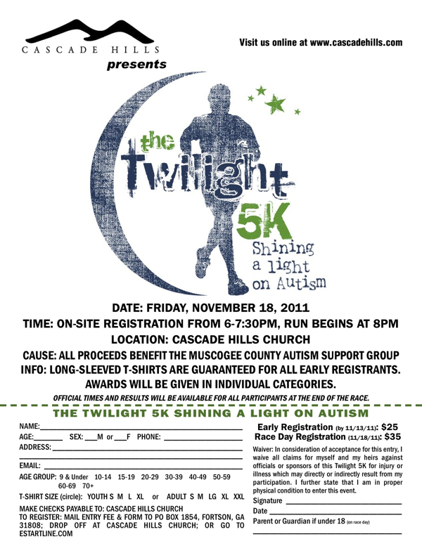 Twilight 5K Shining a Light on Autism