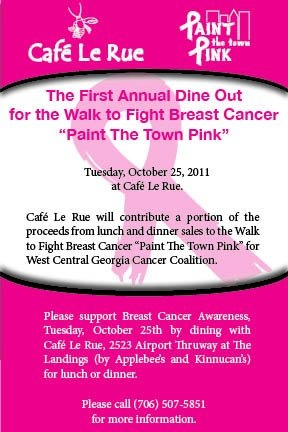 Dine Out for the Walk to Fight Breast Cancer @ Cafe le Rue