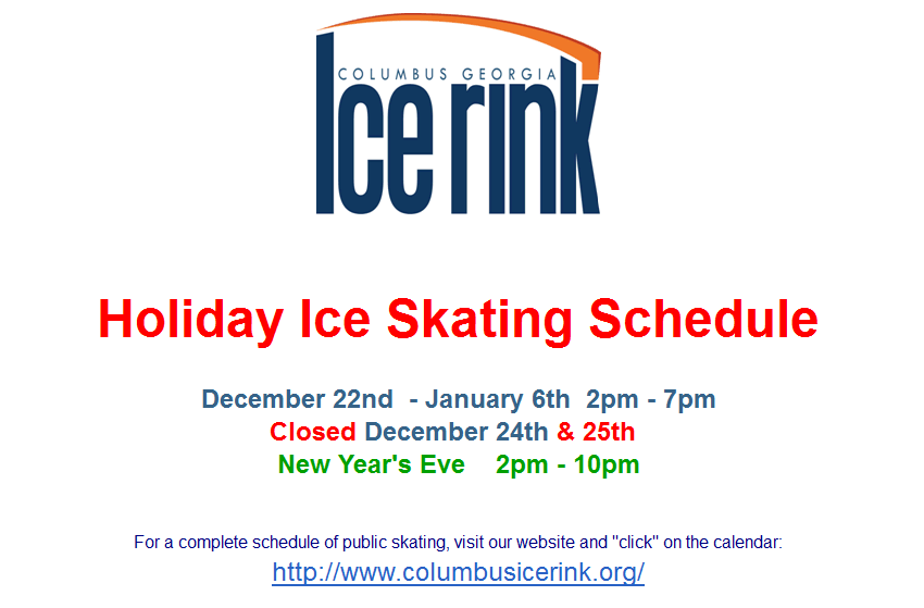 Holiday Ice Skating Schedule