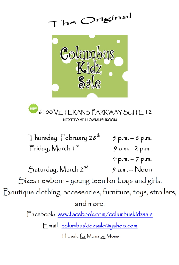 Columbus Kidz Sale Spring 2013 Flier