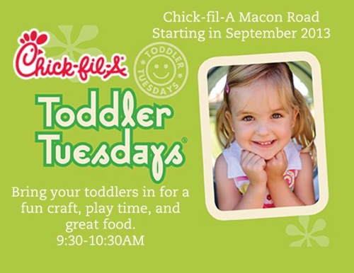 Toddler Tuesdays at Chick-fil-A